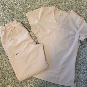 Jaanuu Blush V-Neck Scrub Set